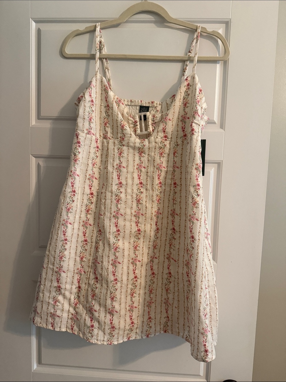 wild fable Cream Floral Spaghetti-Strap Sundress